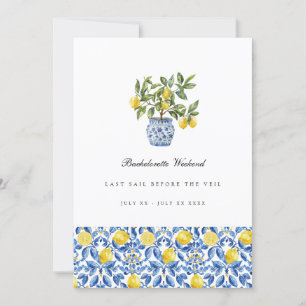 Mediterranean Lemon Tile Bachelorette Weekend Card