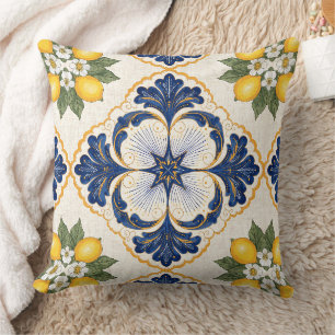 Mediterranean Lemon Tile Italian Talavera Cushion