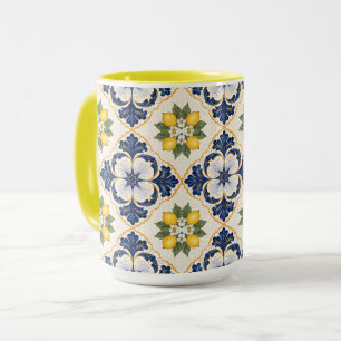 Mediterranean Lemon Tile Italian Talavera Mug