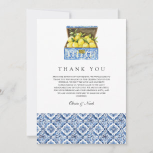 Mediterranean Lemon Tile Thank You Card