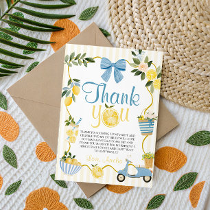Mediterranean Lemon Watercolor Thank You Invitation