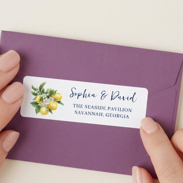 Mediterranean Lemon Watercolor Wedding Address  (Creator Uploaded)