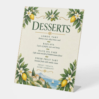 Mediterranean Lemon Wedding Dessert Sign | Italian