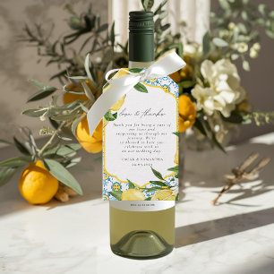 Mediterranean Lemon Wedding Gift Tags