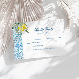 Mediterranean Lemon Wedding RSVP Card