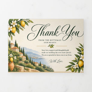 Mediterranean Lemon Wedding Thank You Card Itali