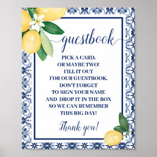 Mediterranean Lemons Guestbook Wedding Sign