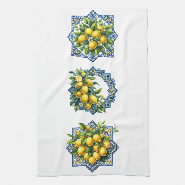 Mediterranean Lemons Kitchen Towel (Vertical)