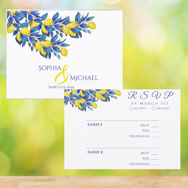 Mediterranean-Lemons-RSVP-Wedding- RSVP Card (Mediterranean-Lemons-RSVP-Wedding- RSVP Card)
