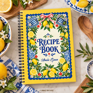 Mediterranean Lemons Sardine Tins Blank Recipe Notebook