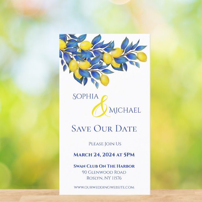 Mediterranean- Lemons- Wedding-Save the Date- Business Card (Mediterranean-Lemons-Save the Date)