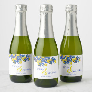 Mediterranean-Lemons-Wedding Sparkling Wine Label