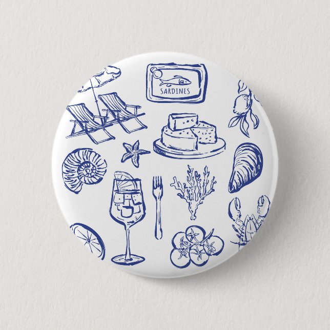  Mediterranean Life Outline 6 Cm Round Badge (Front)
