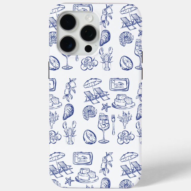  Mediterranean Life Outline Case-Mate iPhone Case (Back)