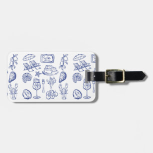 Mediterranean Life Outline Luggage Tag