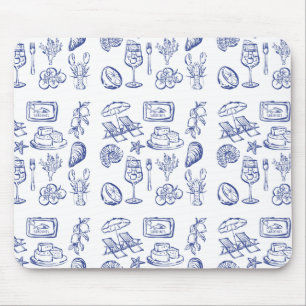 Mediterranean Life Outline Mouse Pad