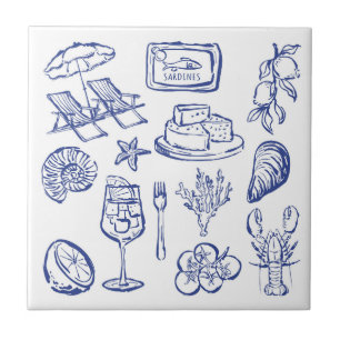  Mediterranean Life Outline Tile