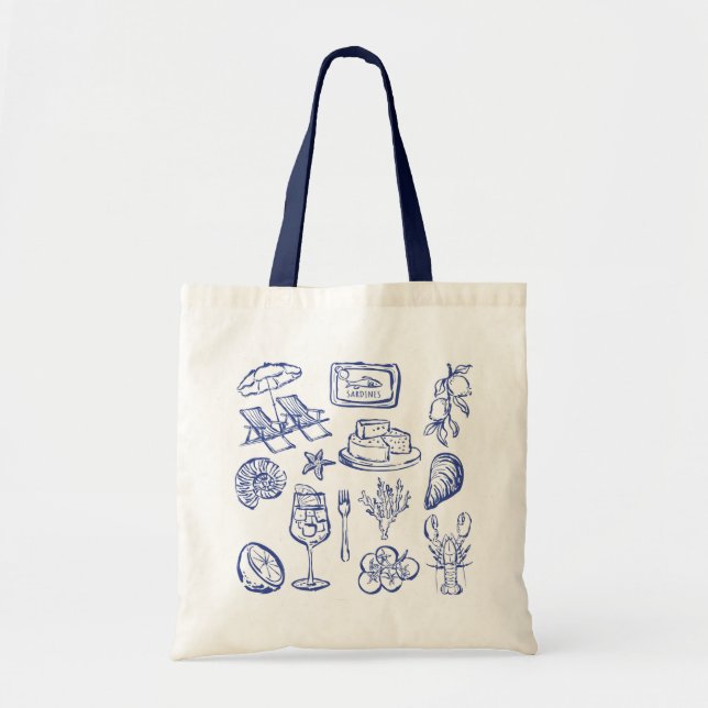Mediterranean Life Outline Tote Bag (Front)
