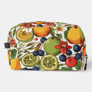 Mediterranean Limes, Lemons and Flowers. Painted Dopp Kit