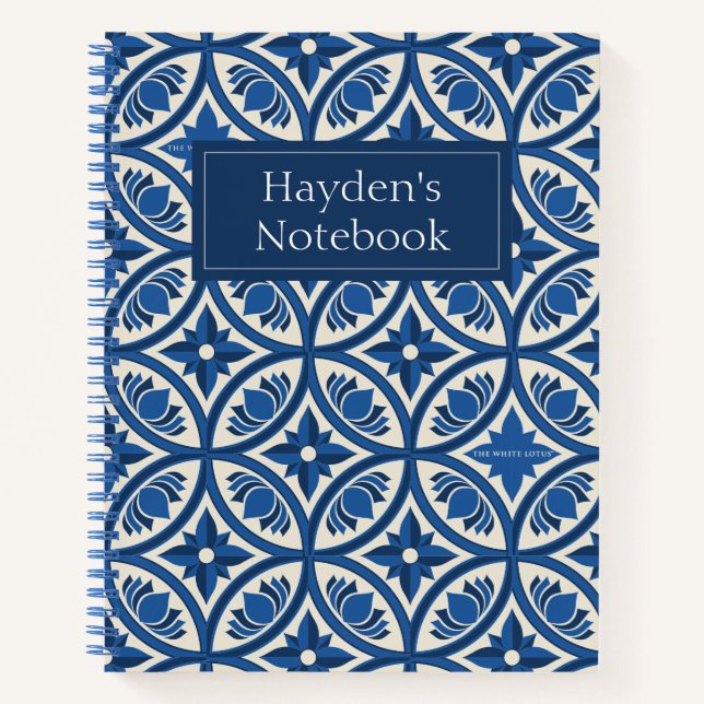 Mediterranean Lotus Tile Pattern - The White Lotus Notebook (Front)