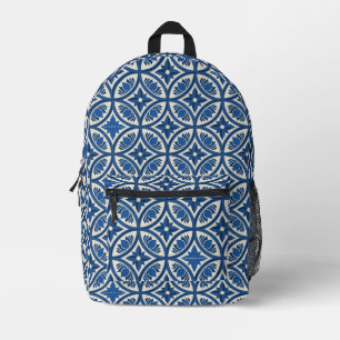 Mediterranean Lotus Tile Pattern - The White Lotus Printed Backpack