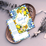 Mediterranean Majolica tiles lemons bridal shower Thank You Card<br><div class="desc">Mediterranean Majolica tiles lemons bridal shower thank you cards,  Italian style Capri,  Amalfi Coast,  Sicilia themed party thank you cards for summer functions.</div>