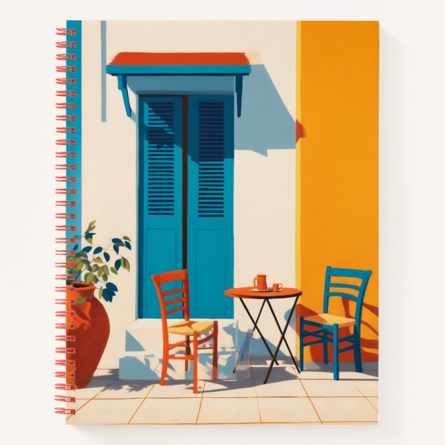 Mediterranean Morning Terrace Bliss Notebook (Front)