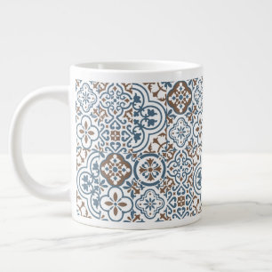 Mediterranean Moroccan Tile pattern Large Coffee Mug