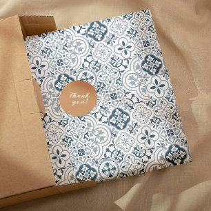 Mediterranean Moroccan Tile pattern Wrapping Paper Sheet