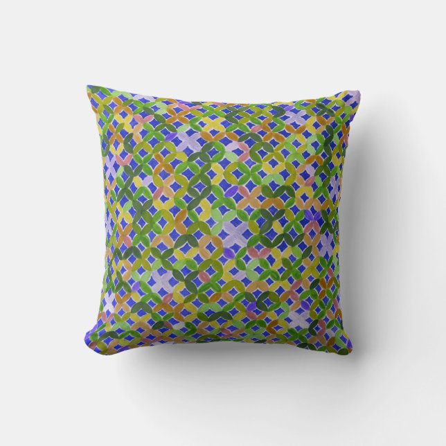 Mediterranean Mosaic Throw Pillow (Front)