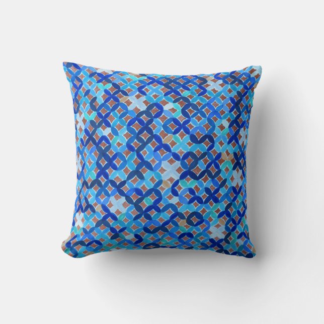 Mediterranean Mosaic Throw Pillow (Front)