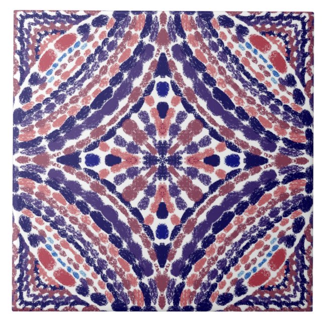 Mediterranean Multicolor Mosaic-Hand-Painted  Tile (Front)
