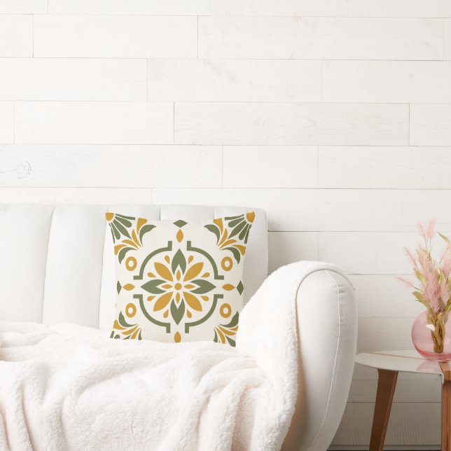 Mediterranean Olive Tile Cushion (Couch)