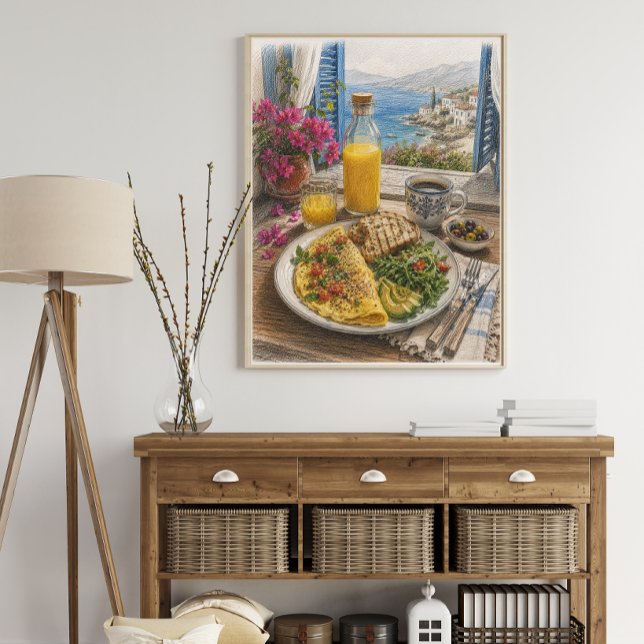 Mediterranean Omelette Breakfast by the Sea Poster (Creator Uploaded)