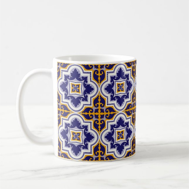 Mediterranean Pattern Kitchen Coffee Mug (Left)