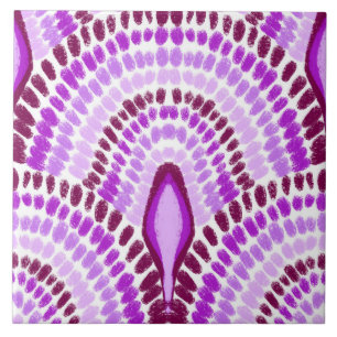 Mediterranean Pink Mosaic-Hand-Painted Scallops Tile