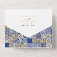 Mediterranean Portuguese Tiles Pattern Wedding