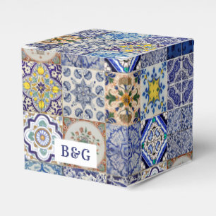Mediterranean Portuguese Tiles Wedding Favour Box