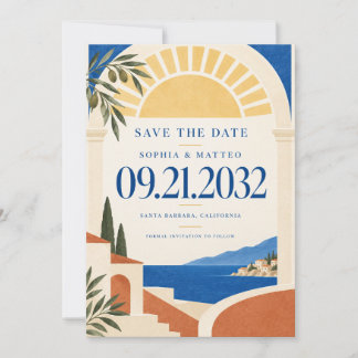 Mediterranean Riviera Save the Date Invitation