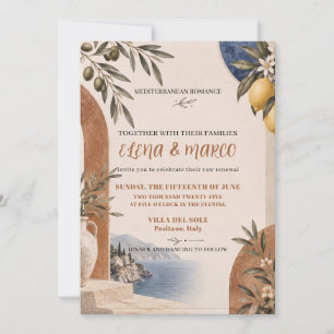 Mediterranean Romance Wedding Invitation