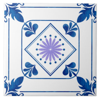 Mediterranean Rosette (Lilac) Ceramic Tile