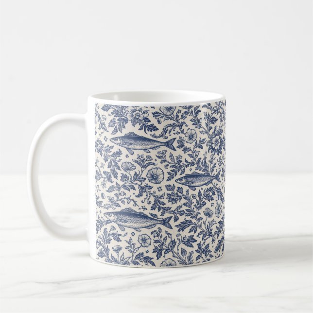 Mediterranean Sardine Chinoiserie Mug (Left)