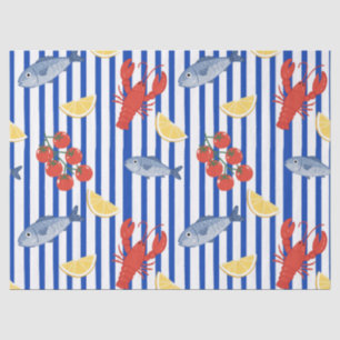 Mediterranean Seafood Market Pattern (2) Tissue Paper