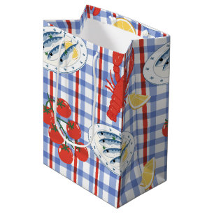 Mediterranean Seafood Market Pattern (3) Medium Gift Bag