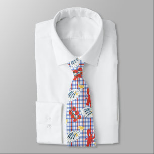 Mediterranean Seafood Market Pattern (3) Tie