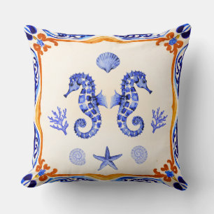 Mediterranean Seahorses Cushion