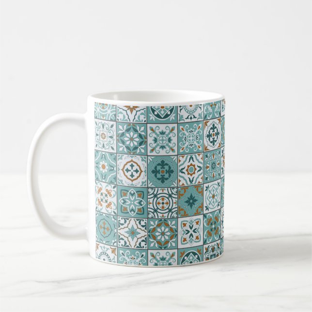 Mediterranean seamless pattern from Moroccan tiles Coffee Mug (Left)