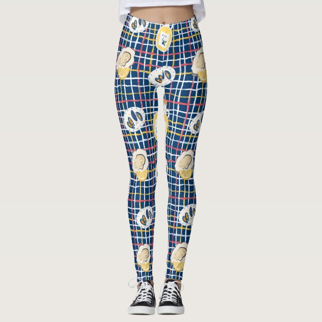 Mediterranean Shellfish and Olive Oil Pattern Leggings (Front)