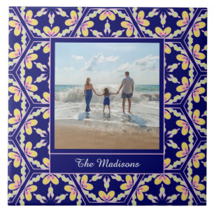 Mediterranean Spanish Pattern Custom Photo Tile