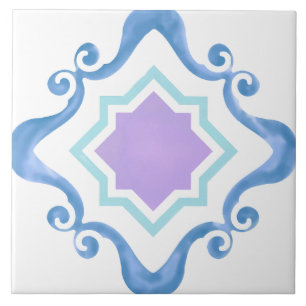 Mediterranean Star Blue & Purple Ceramic Tile